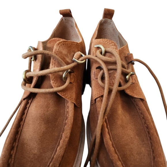 Sam Edelman Monna lace-up lug sole loafers in Frontier Brown suede. Size 9 Men's - Picture 10 of 11